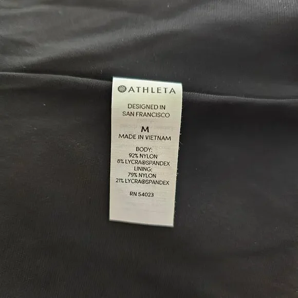 ATHLETA NWT Black Cloudbreak AquaRib Scoop Neck One-Piece Swimsuit Sz M - Picture 10 of 16